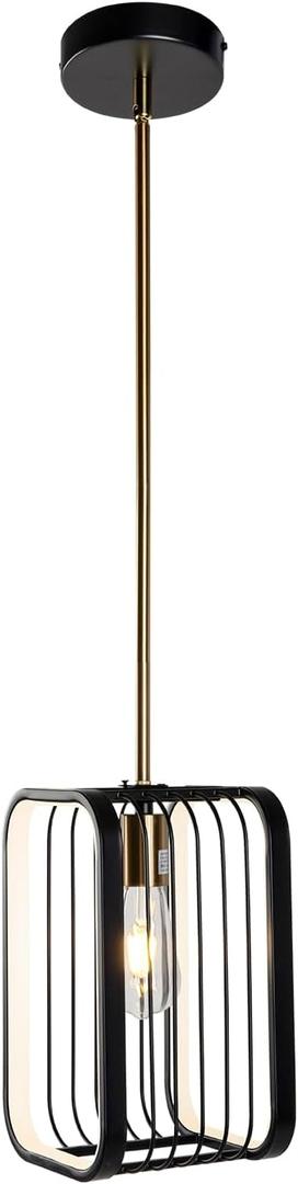 PDZ Dimmable Pendant Light 28W LED Strip and Bulb (Included) Combo Adjustable Height Industrial Kitchen Island Fixtures Modern Metal Chandeliers for Dining Room Restaurants Living Rooms Cafes Bar