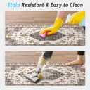 HappyTrends Boho Kitchen Mat,Anti-Fatigue Kitchen Mats for Floor Cushioned Rug for Kitchen Decor Accessories, Non-Slip Mats and Rugs Set for Office,Laundry 17.3"30"+17.3"47",Light Brown