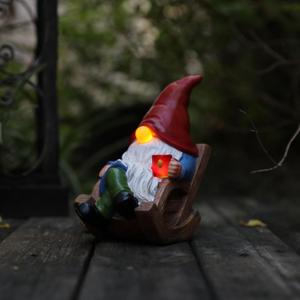 Solar Garden Gnomes Outdoor Statue with Solar Lights, 7.1 Figurine Lights Solar Garden Yard Decorations Outdoor Decorations for Patio, Yard, Lawn Ornament Mom Gift Unique Housewarming Gifts