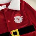 ZAXARRA Baby Christmas Clothes Boys Girls Santa Jacket Velvet Outwear Coat Long Pants with Hat Baby Santa Costume (12-18 Months)