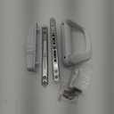 Sliding Patio Door Handle Set with Mortise Lock, Suitable for Sliding Glass Patio Door Thickness from 0.75in to 1.4in, 4-15/16" Screw Holes, Lock Outside, Reversible Design, Keyed, White