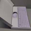 LeadsaiL Wireless Keyboard and Mouse Combo, 2.4Ghz Cordless Mechanical Keyboard and Silent Mouse for Business, Low-Profile Red Switch, 98-Key Compact Slim Keyboard for Windows/MacOS PC Laptop- Purple