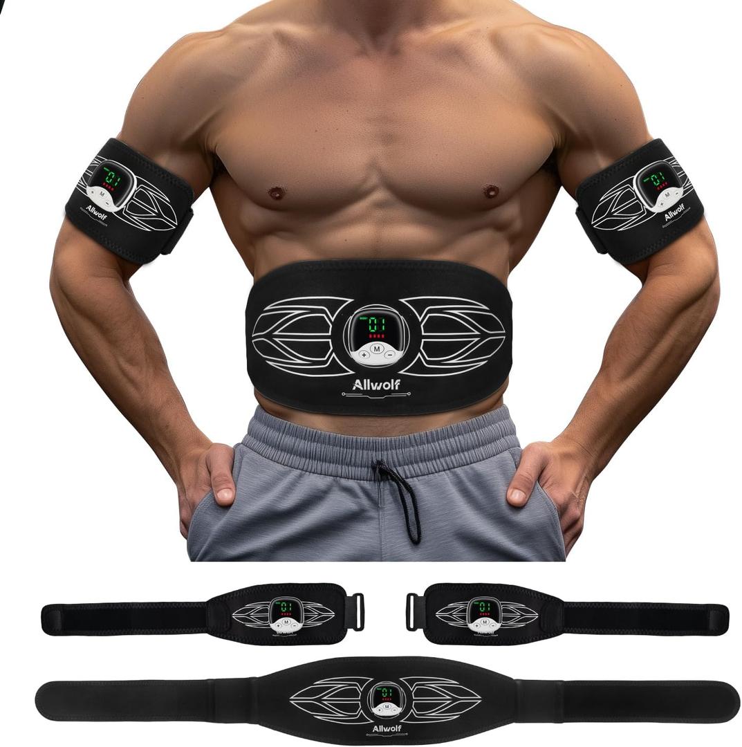 Ab Stimulator Muscle TonerAbs Muscle Stimulator Abdominal Toning Fitness Belt for Men and Women Black