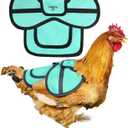 COOPED UP Canvas Chicken Saddle for Medium-Large Hens with Larger Wing Cover and Adjustable Straps - Teal