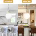 KoKo&Yukina 13.7" Gold Globe Pendant Light Mid Century Pendant Light Milk Glass Pendant Lights Kitchen Island Adjustable Hanging Light Fixture for Dining Room Bedroom Kitchen Islan (Opal & Brass), While