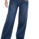 Women's Wide Leg Jeans High Waisted Baggy Straight Leg Loose Stretchy Casual Denim Pants (M)