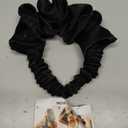 Heatless Curling Scrunchie, Heatless Hair Curler to Sleep In, No Heat Curls for Long Hair, Soft Sleep Hair Roller (Black)