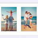decorUhome 8x20 Picture Frames Collage Wall Decor, Display 4Pcs 4x6 Photos with Mat or 1Pcs 8x20 Unmatted, 4 4x6 Collage Picture Frames for Wall Mounting, White