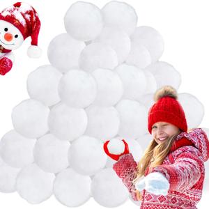 50 PCS 3 Inch Fake Snowballs,Artificial Snow Fight Balls White Realistic Snowball for Kids,Winter Christmas Decorations,Indoor Outdoor Throwing Games,Party Gifts