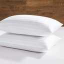 downluxe Goose Feather and Down Pillows - Hotel Collection Feather Pillows Set of 2 for Back, Stomach or Side Sleepers, King Size (20"x36")