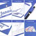 Ospelelf Desk Calendar 2026-2027 Wall Monthly Planner 12"x17" Leather Pad with Protective Cover 18 Months January 2026 - June 2027 Blue