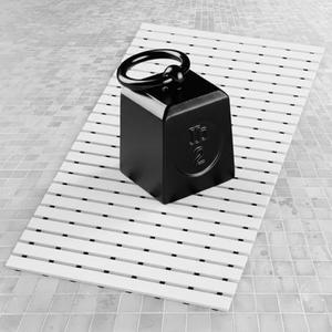 AceOrbit Weighted Non Slip Bathtub Mat, Textured TPE Bath Mat for Textured Bathtub and Shower Surfaces, Without Suction Cups Doesn't Float, Works on Tile and Stone (White,32 x 17 Inch)