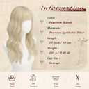 Haloo Blonde Wigs with Bangs - 20 Inch Long Soft Wavy Natural Looking Synthetic Heat Resistant Hair Wig for Women Daily Party, Platinum Blonde