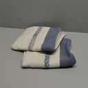 Boho Throw Pillow Covers 18x18 Inch Set of 2, Blue Textured Decorative Couch Pillow Cases for Farmhouse Home Decor, Accent Cushion Cover for Sofa, Bed, Living Room, Bedroom