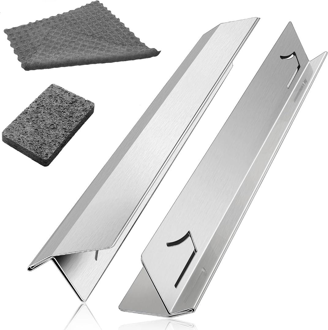 Windspeed 2 Pack T Shaped Stove Gap Covers Stainless Steel Kitchen Stove Counter Gap Cover Between Stove and Counter Edge Filler Length 13.8" to 27.6" Include Clean Cloth and Sponge