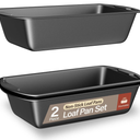 Loaf Pan Set 2-Piece - Deluxe Nonstick Carbon Steel Bakeware for Perfect Bread and Cakes – Dishwasher Safe, Premium Pans for Home Baking- Gray