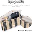 Fecialy Straw Striped Clutch Purses for Women Woven Envelope Handbag Straw Summer Beach Shoulder Bags Wallet (Black)