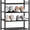 STORAGE MANIAC 10-Tier Tall Shoe Rack, 20 Pairs Narrow Slim Shoe Shelf, Metal Frame Shoes Stand for Small Space, Space-Saving Shoes Organizer, Vertical Shoes Tower for Garage, Entryway, Closet, Dorm