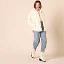 Amazon Essentials Women's Moc Toe Combat Boots (6, Ecru Faux Leather)