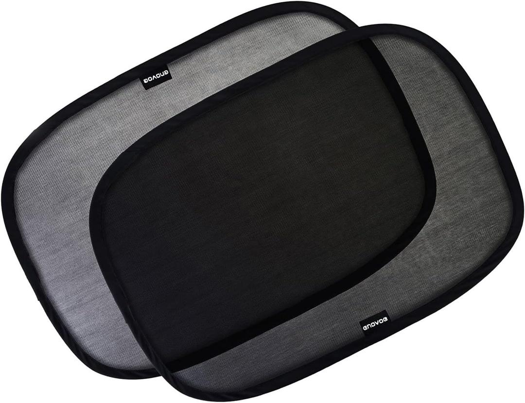Enovoe Car Window Shades for Baby (2 Pack) - 21x14 Inches Sun Shade Blocker, Cling - Glare Shield and UV Rays Protection for Your Child - Side Window Screens for SUV- Mesh Window Shades for car Baby