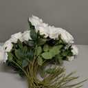 Hananona Artificial Roses in Bulk, Fake Velvet Silk Roses Realistic Rose for Wedding Centerpieces Flower Arrangement Home Decor (50, White)