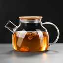 Cold Kettle teapot Glass high Temperature Explosion-Proof Household Cold Kettle teapot Water Cup Cool White Kettle Flower teapot (Color : Small, Size : 1 Pot)