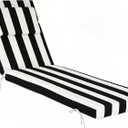 Chaise Lounge Cushions Outdoor 72x21x4 Inch, Patio Lounger Chair Cushion with Removable Cover, Fade Resistant Replacement Pad for Outdoor Furniture (Black and White Stripes, 72x21x4 inch)