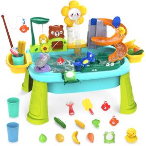 Water Table for Toddlers 1-3 with Electric Water Pump, Water and Sand Table for Kids Ages 4-8, Play Sink with Running Water, Outdoor Toys for Boys and Girls Water Table for Toddlers 1-3 with Electric Water Pump, Water and Sand Table for Kids Ages 4-8, Play Sink with Running Water, Outdoor Toys for Boys and Girls