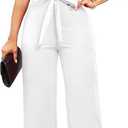 SxClub Elegant Jumpsuits for Women Dressy Formal Casual Long Straight Pants Business Jumpsuit, M