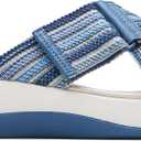 Clarks womens Arla WaveSlide Sandal (10, Blue Combi)