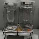 2 Gallon Glass Drink Dispenser Set of 2 - Drink Dispensers for Parties, Beverage Dispenser with Stand and 100% Leakproof Stainless Steel Spigot for Lemonade, Juice, Sangria, Iced Tea, and Cocktails
