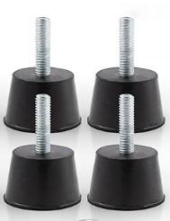 Rubber Threaded Furniture Levelers 6 pcs