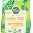 Whole Foods Market, Organic Early Bird Blend, Medium Roast Whole Bean Coffee, Cocoa & Roasted Nuts, 12 Ounce (EXP 05/31/26)