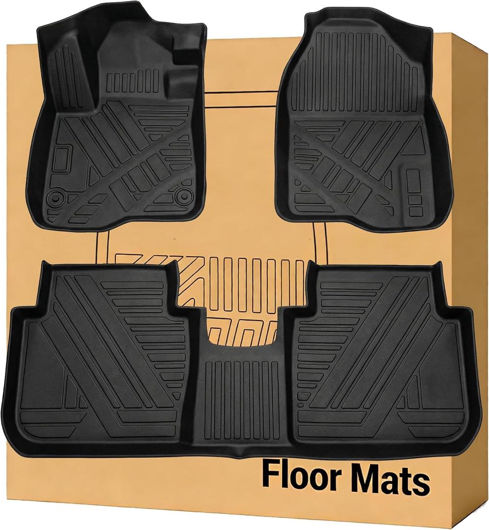 CRV Floor Mats Compatible with 2023-2026 Honda CR-V (Include Hybrid)All Weather Protection Waterproof Durable Anti-Slip Odorless Custom-fit TPE Floor Liner Front and Rear Row Set