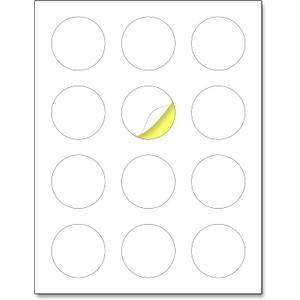 2" Round Matte White Sticker Label, Laser/Inkjet Printing - Letter Size, 200 Sheets