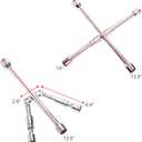 Hedume 2 Pack 14 Inches Universal Folding Lug Wrench, 4-Way Foldable Cross Wrench, Sliding Lug Wrench