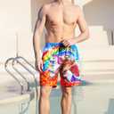uideazone Men Swim Trunks Drawstring Elastic Waist Quick Dry Beach Shorts with Mesh Lining Swimwear Bathing Suits (M)