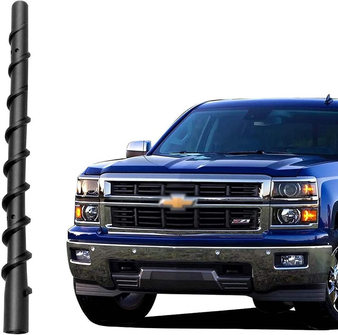 VOFONO Short Antenna for GMC Sierra & Chevy Silverado 1500 2500 3500 (2009-2026) | 8.5 inch Spiral Direct Truck Replacement Antenna (M7 Thread)