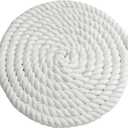 5ft Nature Cotton Rope, 20mm Thick White Cotton Rope, 3-Strand Twisted, Soft Cord Great for DIY Crafts Decoration Pet Toys, Indoor & Outdoor Use