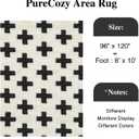 PureCozy Modern Rug 8x10 for Living Room, Black and White Shag Rug Washable Non-Slip Large Area Rug Super Soft Indoor Fuzzy Carpet Fluffy Rugs for Bedroom Home Aesthetic Decor