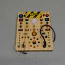 Busy Board with 19 LED Light Switches, Montessori Toys for 1 2 3 Years Old, Wooden Sensory Board, Toddlers Activity Travel Toys for 1 2 3 Year Old Boy & Girl Birthday Gift (Big)