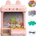 cxjoigxi Large Claw Machine for Kids Adults with Prizes, Adjustable Sound & Light, Mini Vending Machine, Electronic Arcade Crane Game, Candy Dispenser Toy for Girls Birthday Gifts - Bunny