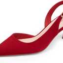 DREAM PAIRS Women's Kitten Heels Slingback Closed Pointed Toe Low Pumps Shoes Women Party Wedding Sexy Casual Dress Shoes, Size 8.5