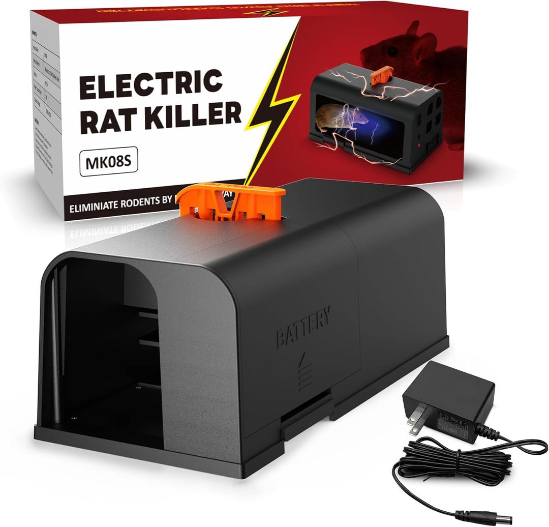 Electric Mouse Trap, Indoor Reusable Mouse Trap Zapper with Anti-Escape Design & Dual Power, Electric Rat Trap with No-Touch Cleaning for Kitchen, Garage