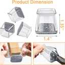 32 Pcs Square Chair Leg Protectors for Hardwood Floors,Felt Furniture Floor Protectors with Silicone Caps, Large Size (Fits Chair Legs with Side Length: 1-1/16'' to 1-5/8'')