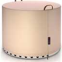 QH.HOME [2025 Upgraded 900D Fabric] Fire Pit Cover Round for Solo Stove Bonfire 2.0, Strong Tear Resistant,Waterproof Firepit Accessories for Gas/Table/Bowl Fire pits - 21" D X 15" H - Wheat