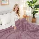 Electric Heated Blanket 72"x84" Full Size - Dual-Sided with Microplush & Sherpa Fabric, 4 Heat Settings & 10 Hours Auto Off, Machine Washable - Berry
