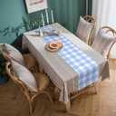 Gingham Table Runner Light Blue and White, Spring Buffalo Plaid Check Table Cloth 72 Inches Long Table Decor, Summer Party Suppliers for Rustic Farmhouse Birthday Wedding Baby Shower Party