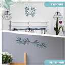 Zhengmy 2 Pieces Metal Tree Leaf Wall Decor Vine Olive Branch Leaf Wall Art Living Room, Hallway Wall Decor Outdoor Decoration(Vintage Blue)