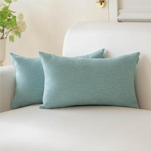 A Moment Cushion Covers 16x18 CM Sage Green Textured Decorative Throw Pillow Covers Modern Farmhouse Pillowcase Solid Cushion Cover Pack of 2 for Home Decor Sofa Bedroom